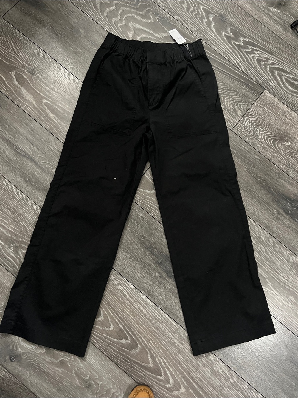 GAP Black Straight-Leg Chinos with Elastic Waist
